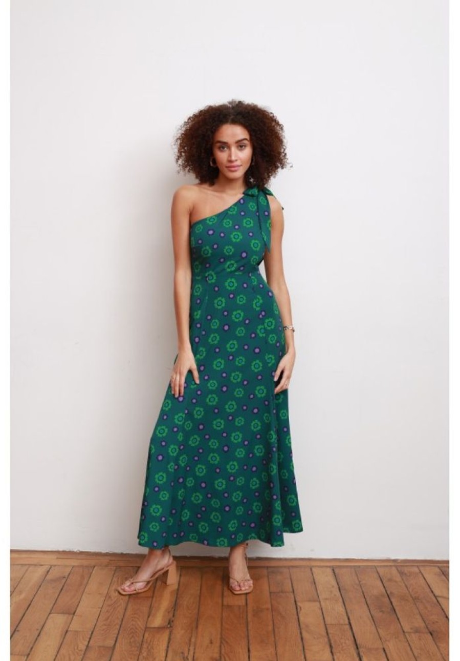 Femme Jane Wood | Robe Aurore Verte 70'S