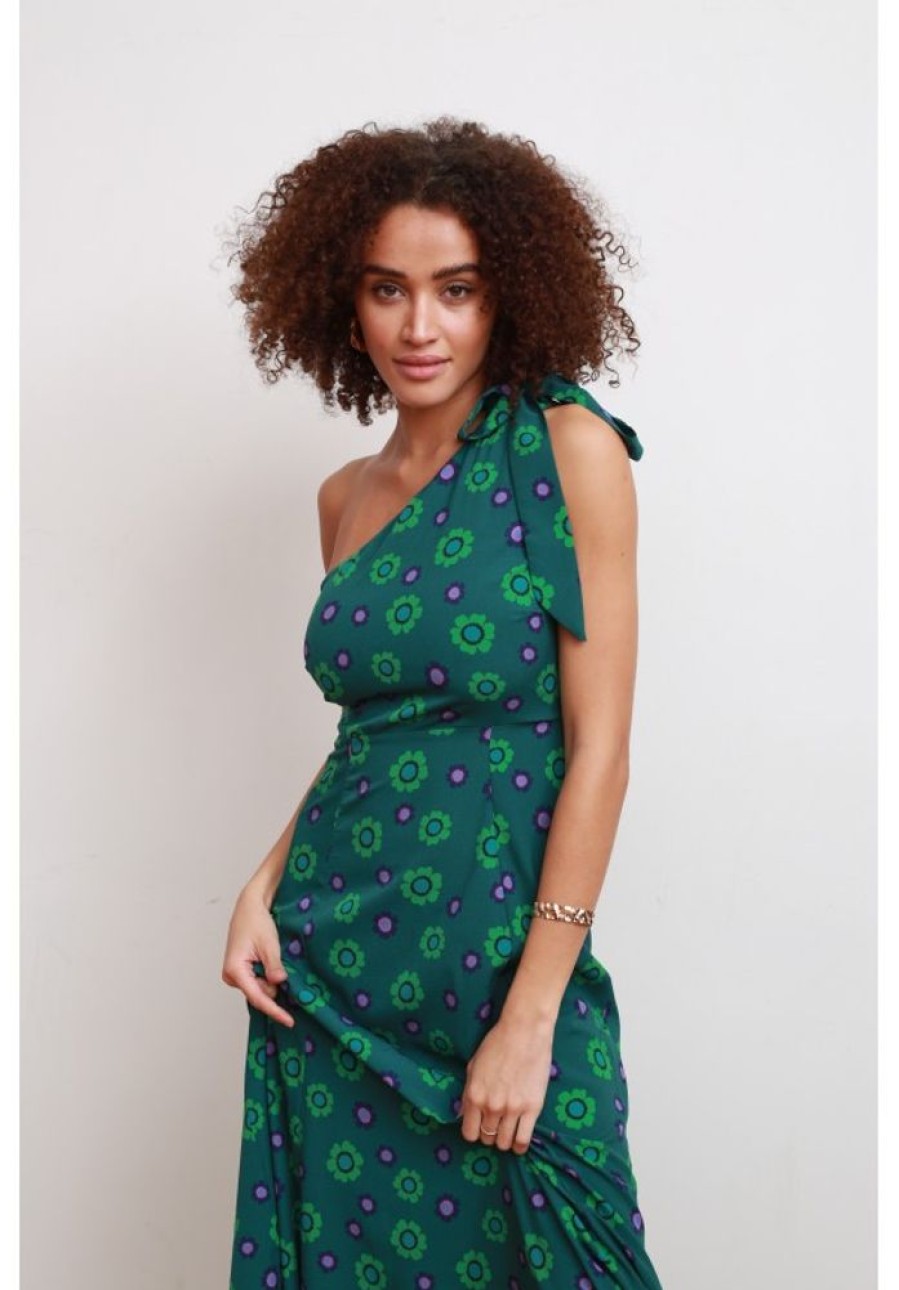 Femme Jane Wood | Robe Aurore Verte 70'S