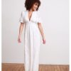 Femme Jane Wood | Robe Gloria Voile Blanc Brode