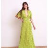 Femme Jane Wood | Robe Gloria Voile Vert Brode